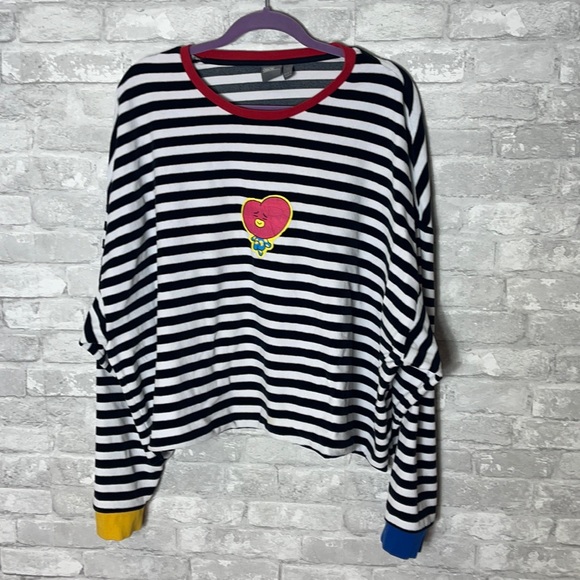 ASOS Stripe Black & White BT21 Tata Sweater Size 3XL - Picture 1 of 5